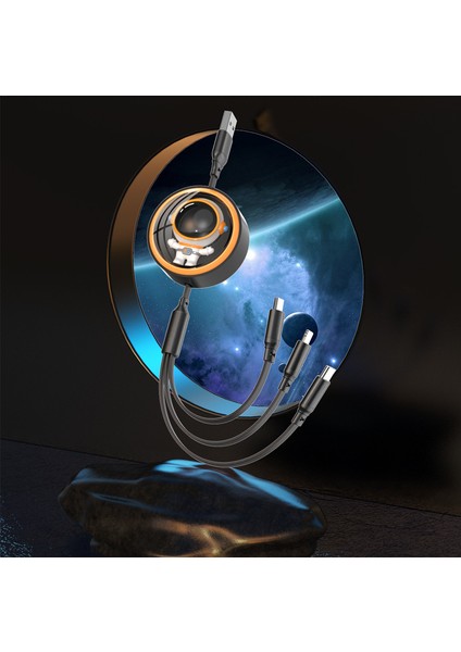 Teleskopik Süper Bire Üç Cep Telefonu Şarj Kablosu (Yurt Dışından)