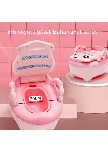 Çift Kolçaklı Çocuk Karikatür Ev Tuvaleti (Yurt Dışından)