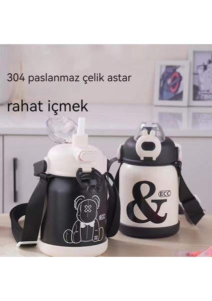 720ML Çocuk Paslanmaz Çelik Pipetli Vakum Bardağı