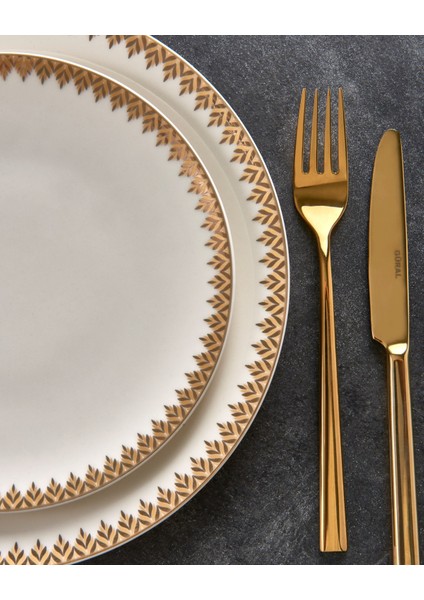 Camelia 54 Parça 12 Kişilik Yemek Takımı Gold 6419