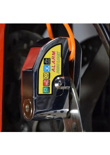 Motosiklet Alarmlı Çelik Disk Kilidi 110 Desibel Ses 7 Pin Girişli Motor Alarmlı Disk Kilit fiyatları