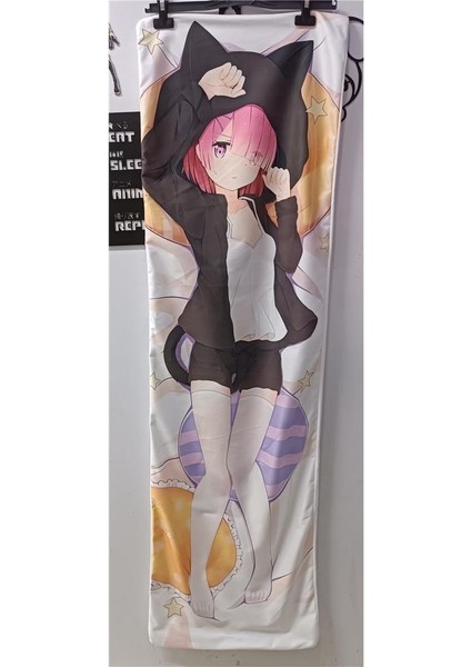 Anime Rem Cat Model Sarılma Yastık Kılıfı
