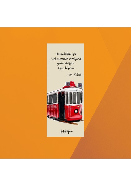 Tramvay Temalı Mottolu Ayraç,kitap Ayracı,vintage 2 adet modelleri