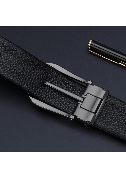 Siyah Metal Tokalı Şık Italyan Kemer indirimleri