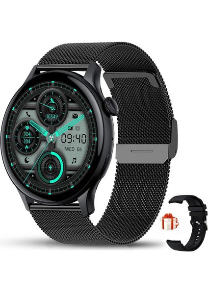 Watch G3 Pro Mini 42 mm Android ve Ios Tüm Akıllı Telefonlar ile Uyumlu 2 Kordonlu Akıllı Saat G3PRO