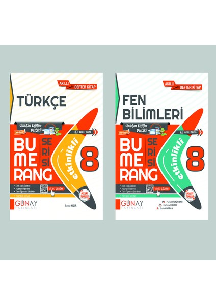 Gün&Ay Yayınları 8. Sınıf Bumerang Etkinlikli Türkçe ve Fen Bilimleri Soru Bankası Seti