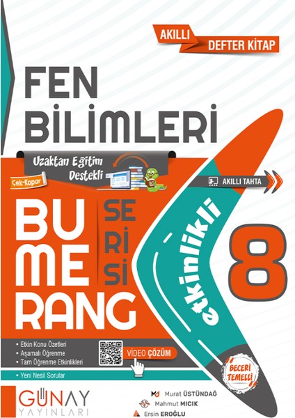 Gün&Ay Yayınları 8. Sınıf Bumerang Etkinlikli Türkçe ve Fen Bilimleri Soru Bankası Seti modelleri