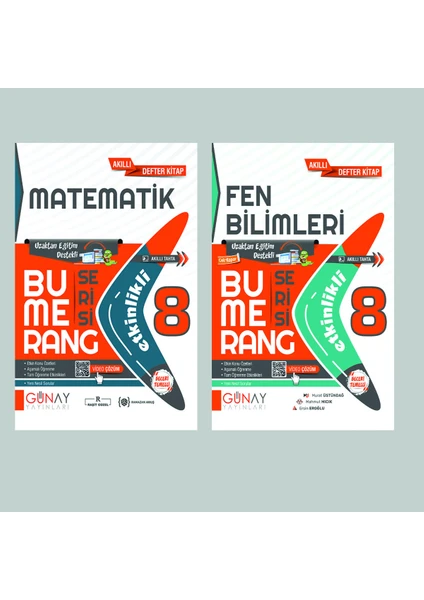 Günay Yayınları Gün&Ay Yayınları 8. Sınıf Bumerang Etkinlikli Matematik ve Fen Bilimleri Soru Bankası Seti