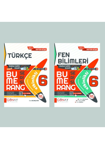 Gün&Ay Yayınları 6. Sınıf Bumerang Etkinlikli Türkçe ve Fen Bilimleri Soru Bankası Seti