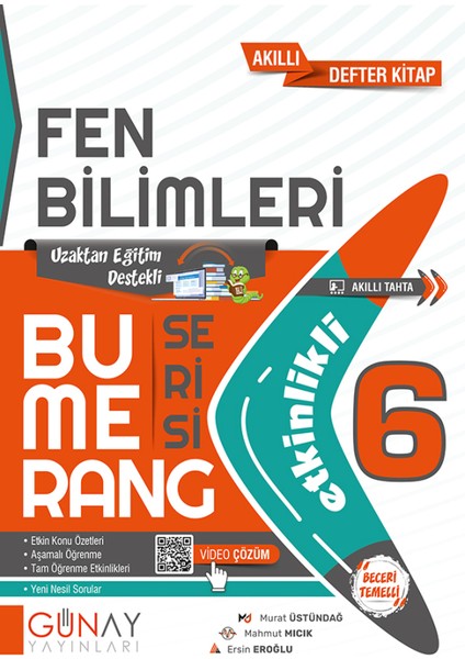 Gün&Ay Yayınları 6. Sınıf Bumerang Etkinlikli Türkçe ve Fen Bilimleri Soru Bankası Seti