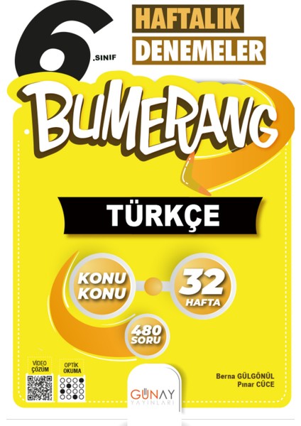 Gün&Ay Yayınları 6. Sınıf Bumerang Türkçe Matematik Fen Bilimleri Deneme Seti