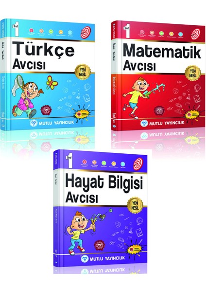 1. Sınıf Avcı Serisi Türkçe Matematik Hayat Bilgisi Avcısı Seti Mutlu Yayınları