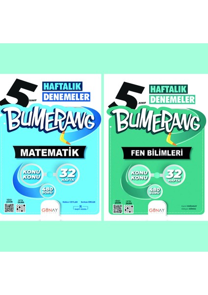 Gün&Ay Yayınları 5. Sınıf Bumerang Matematik ve Fen Bilimleri Deneme Seti