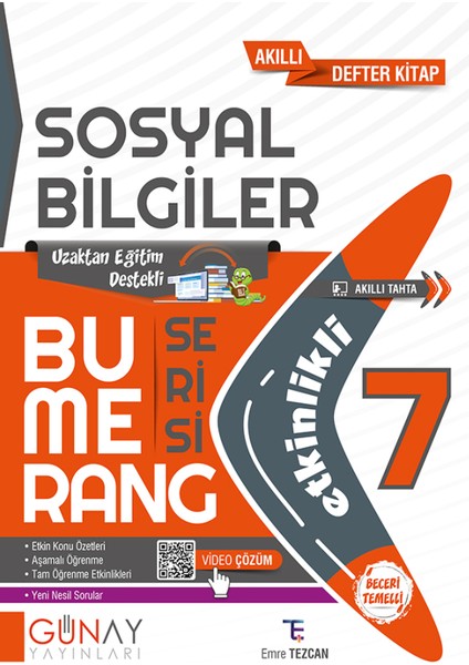 Gün&Ay Yayınları 7. Sınıf Bumerang Etkinlikli Türkçe Matematik Fen Bilimleri Sosyal Bilgiler Soru Bankası Seti indirimleri