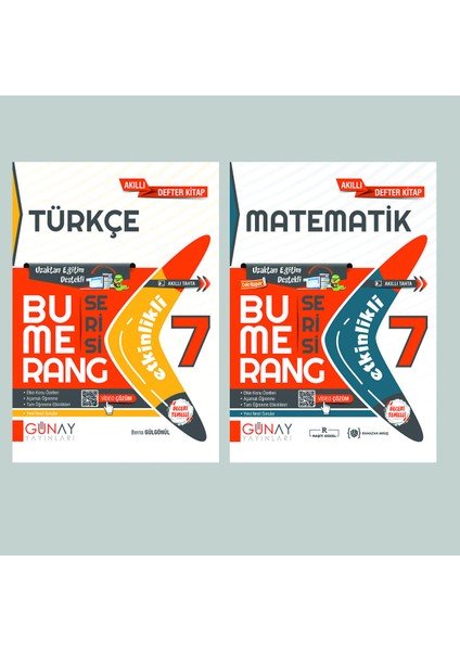 Gün&Ay Yayınları 7. Sınıf Bumerang Etkinlikli Türkçe ve Matematik Soru Bankası Seti