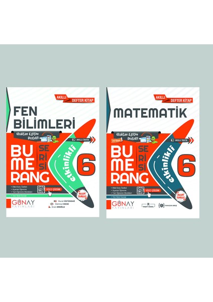 Gün&Ay Yayınları 6. Sınıf Bumerang Etkinlikli Matematik ve Fen Bilimleri Soru Bankası Seti