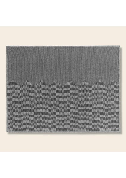 Zigzag Saf Pamuk Dekoratif Yıkamalı Halı 150X200 cm Gri