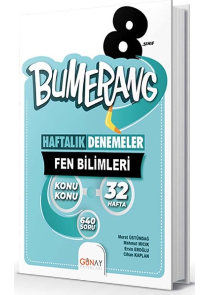 Gün&Ay Yayınları 8. Sınıf Bumerang Türkçe Matematik Fen Bilimleri Inkılap Tarihi Deneme Seti