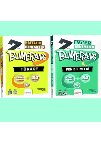 Gün&Ay Yayınları 7. Sınıf Bumerang Türkçe ve Fen Bilimleri Deneme Seti