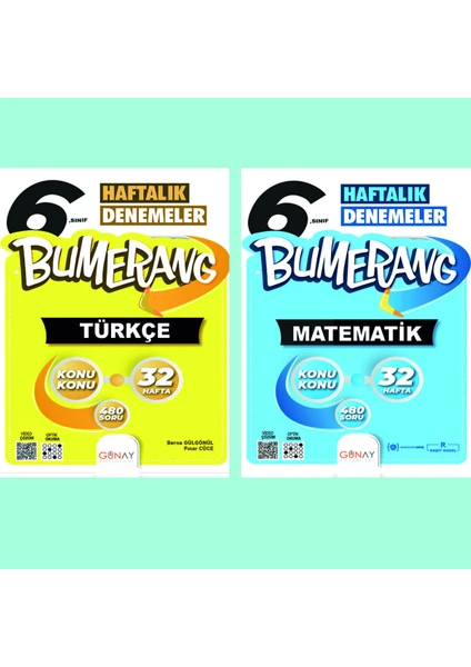 Günay Yayınları Gün&Ay Yayınları 6. Sınıf Bumerang Türkçe ve Matematik Deneme Seti