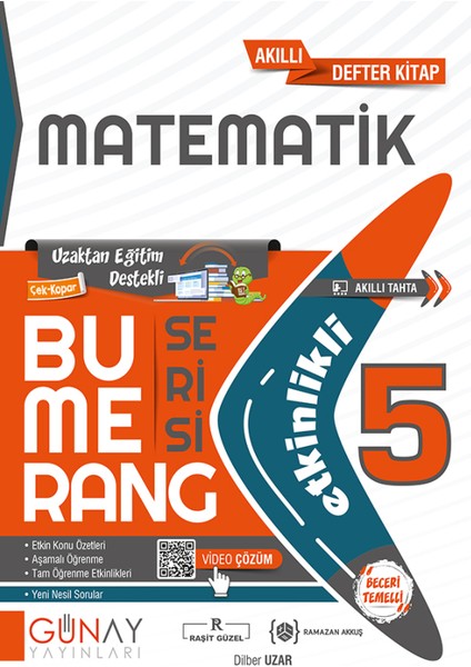 Gün&Ay Yayınları 5. Sınıf Bumerang Türkçe Matematik Fen Bilimleri Sosyal Bilgiler Deneme Seti