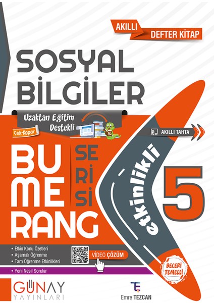 Gün&Ay Yayınları 5. Sınıf Bumerang Türkçe Matematik Fen Bilimleri Sosyal Bilgiler Deneme Seti