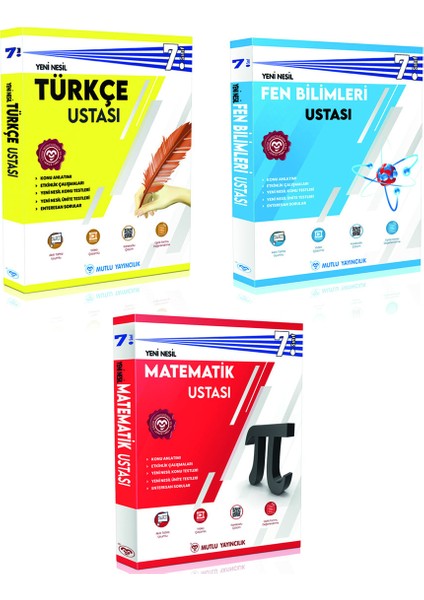 7. Sınıf Usta Serisi Türkçe Matematik Fen Bilimleri Ustası Seti Mutlu Yayınları