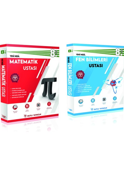 8. Sınıf Usta Serisi Matematik ve Fen Bilimleri Ustası Seti Mutlu Yayınları