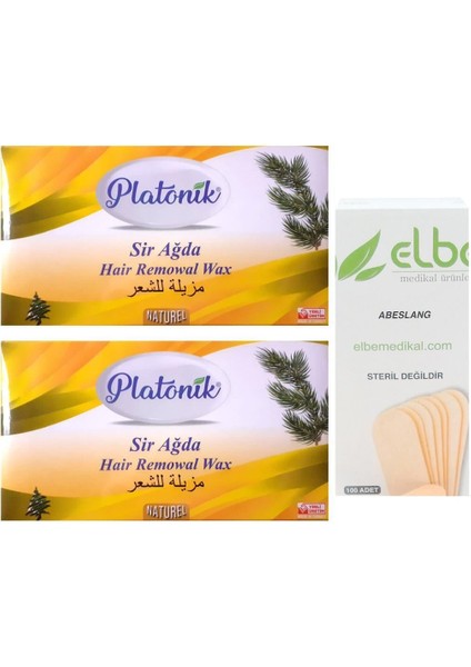 Naturel Sarı Kalıp Sir Ağda 400 gr x 2 + Spatula 100'lü