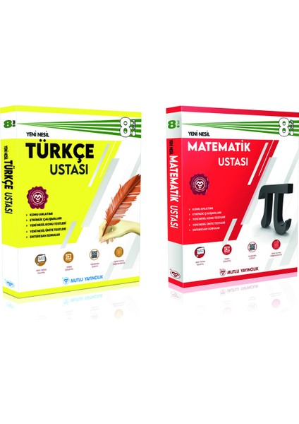 8. Sınıf Usta Serisi Türkçe ve Matematik Ustası Seti Mutlu Yayınları