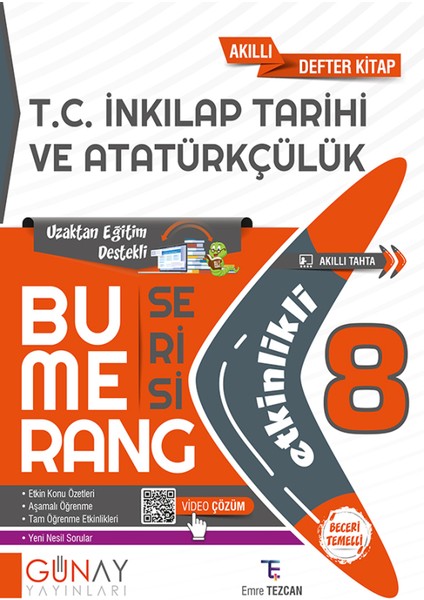 Gün&Ay Yayınları 8. Sınıf Bumerang Etkinlikli Türkçe Matematik Fen Bilimleri Inkılap Tarihi Soru Bankası Seti indirimleri