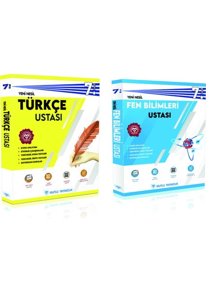 7. Sınıf Usta Serisi Türkçe ve Fen Bilimleri Ustası Seti Mutlu Yayınları