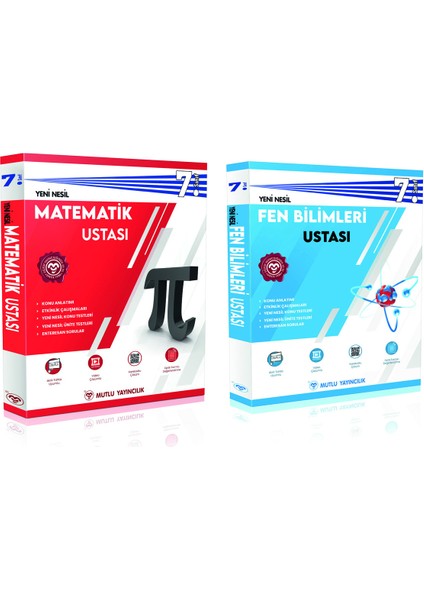 7. Sınıf Usta Serisi Matematik ve Fen Bilimleri Ustası Seti Mutlu Yayınları