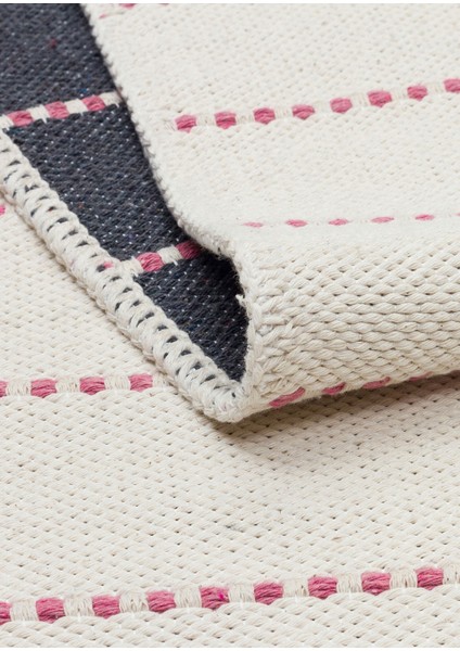 Eko Halı Riva Rv 03 Cream Pink Makinede Yıkanabilir Kaymaz Tabanlı Pamuk Kilim