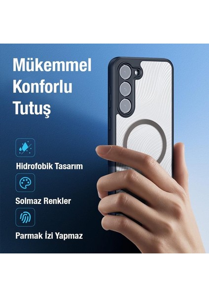 Polham Samsung Galaxy S23 Plus Uyumlu Premium Buzlu Sert Kamera Koruyuculu Kılıf,magsafe Uyumlu Kılıf