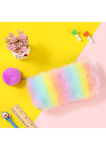 Peluş Kalem Kutusu Okula Hazırlık Kalem Çantası Soft Renkli Peluş Kalemlik fiyatları