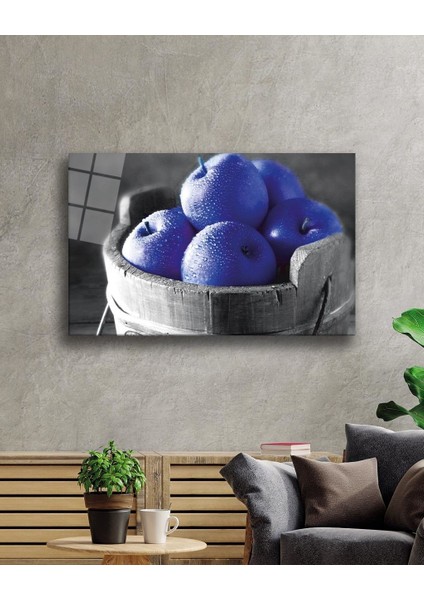 Eliza Home Mavi Elmalar Cam Tablo Blue Apples Wall Hanging fiyatları