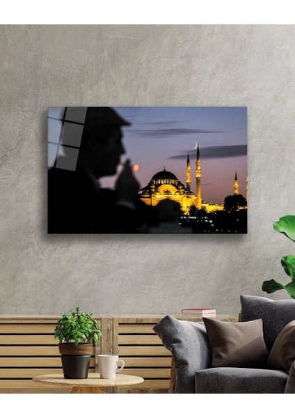 Eliza Home Şapkalı Adam ve Camii Cam Tablo fiyatları