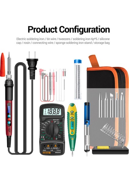 Ienın 60w Sıcaklık Ayarlanabilir Elektrikli Kaynak Kaynak Abd 16set (Yurt Dışından)
