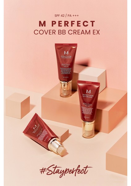 Yoğun Kapatıcılık Sunan BB Krem M Perfect Cover BB Cream Ex SPF42/PA+++ No: 25 (50ml)