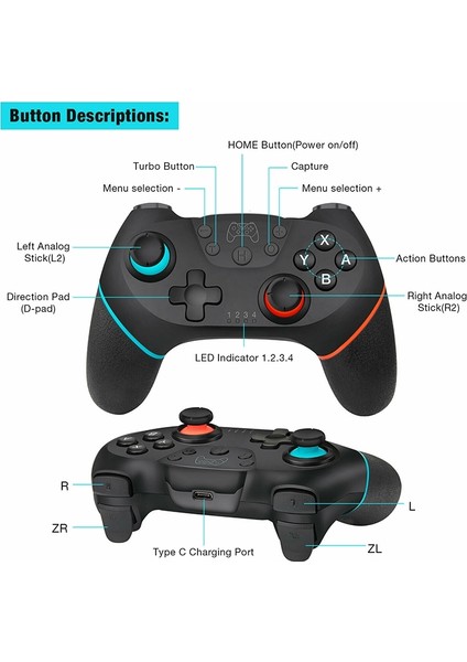 Switch Pro Için Kablosuz Oyun Denetleyicisi (Yurt Dışından) modelleri