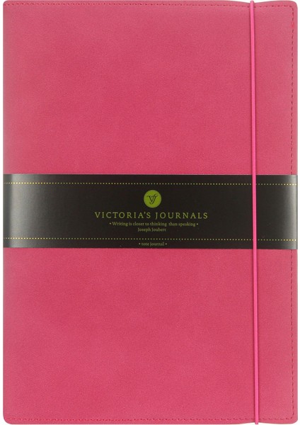 Bufallo Ikili Defter 14X20 cm Vegan Deri Kalın Kapak 64 Sayfa Çizgili Defter + 64 Sayfa Noktalı Defter Lastikli Değişebilen Iç Fuşya