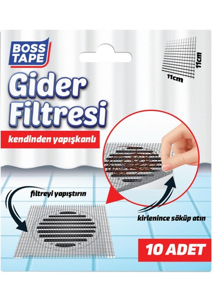 Gider Filtresi 10lu Banyo Küvet Duşakabin Gider Süzgeci