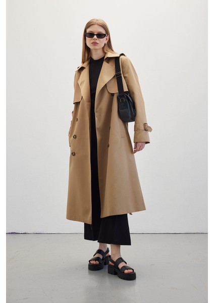 Kruvaze Klasik Trençkot Camel fiyatları