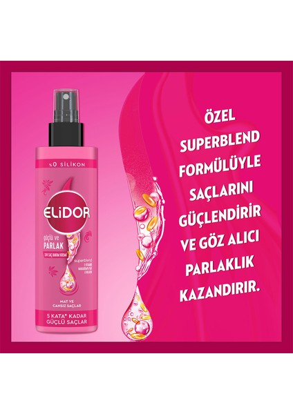 Superblend Sıvı Saç Bakım Kremi Güçlü Ve Parlak E Vitamini Makademya Yağı Kolajen 200 ml