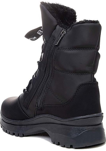 Siyah Kürklü Kışlık Kaymaz Taban Suya Dayanıklı Kadın Bot modelleri