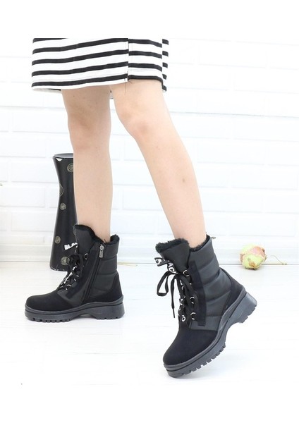 Siyah Kürklü Kışlık Kaymaz Taban Suya Dayanıklı Kadın Bot fırsatları