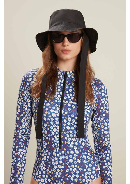 Desenli Fermuarlı Surf Mayo Papatya