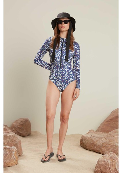 Desenli Fermuarlı Surf Mayo Papatya fırsatları