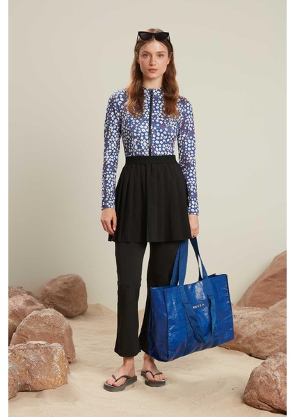 Desenli Fermuarlı Surf Mayo Papatya indirimleri